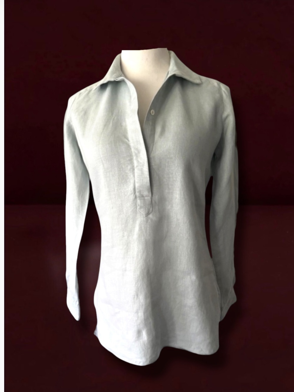 ANN MASHBURN LINEN POPOVER TOP Size XS